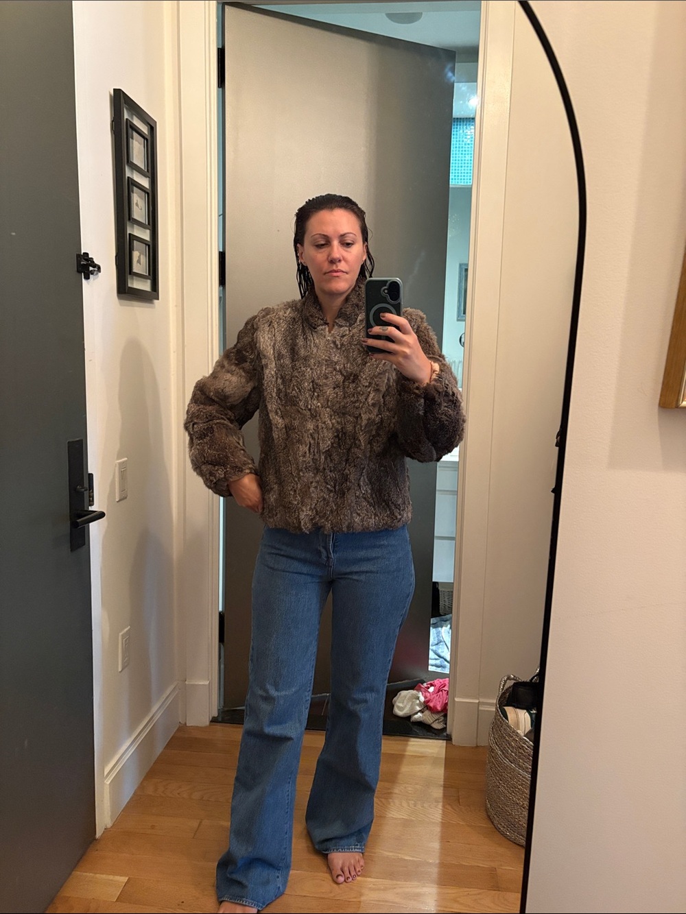 Rabbit Fur Women's Jacket - Cozy Short Coat